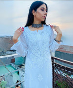 Load image into Gallery viewer, 3D Work Viscose Hand-Embroidered Lucknowi Viscose Kurta