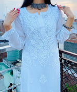 Load image into Gallery viewer, 3D Work Viscose Hand-Embroidered Lucknowi Viscose Kurta