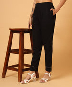 Load image into Gallery viewer, Black Modal Kurta Set with Luminescent Embroidery