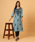 Load image into Gallery viewer, Exquisite Heavily Embroidered Red Chikankari Kurta