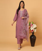 Load image into Gallery viewer, Russian Silk Kurta Set with Exquisite Hand Work
