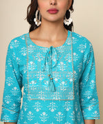 Load image into Gallery viewer, Jaipuri Cotton Signature Kurta with Zari Motifs