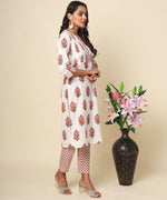 Load image into Gallery viewer, Jaipuri Cotton Kurta with Hand-Blocked Motifs