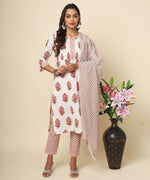 Load image into Gallery viewer, Jaipuri Cotton Kurta with Hand-Blocked Motifs