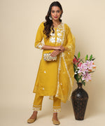 Load image into Gallery viewer, Russian Silk Kurta with Exquisite Silver Embroidery