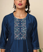 Load image into Gallery viewer, Russian Silk Kurta with Gold Embroidery & Beadwork