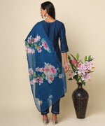 Load image into Gallery viewer, Russian Silk Kurta with Gold Embroidery & Beadwork