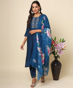 Load image into Gallery viewer, Russian Silk Kurta with Gold Embroidery & Beadwork