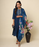 Load image into Gallery viewer, Russian Silk Kurta with Gold Embroidery & Beadwork