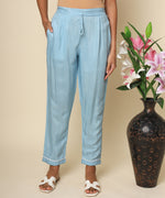 Load image into Gallery viewer, Russian Silk Kurta with Luminescent Silver Embroidery