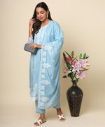 Load image into Gallery viewer, Russian Silk Kurta with Luminescent Silver Embroidery