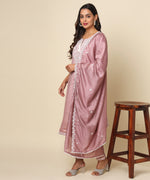 Load image into Gallery viewer, Russian Silk Kurta with Delicate Silver Threadwork