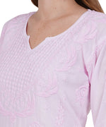 Load image into Gallery viewer, Elegant Pink Hand-Embroidered Lucknowi Chikankari Kurta
