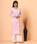 Load image into Gallery viewer, Pink Aiman Modal Chikankari Kurta
