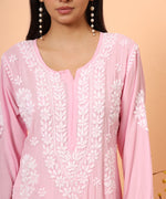 Load image into Gallery viewer, Pink Aiman Modal Chikankari Kurta
