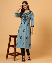 Exquisite Heavily Embroidered Red Chikankari Kurta