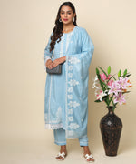 Load image into Gallery viewer, Russian Silk Kurta with Luminescent Silver Embroidery
