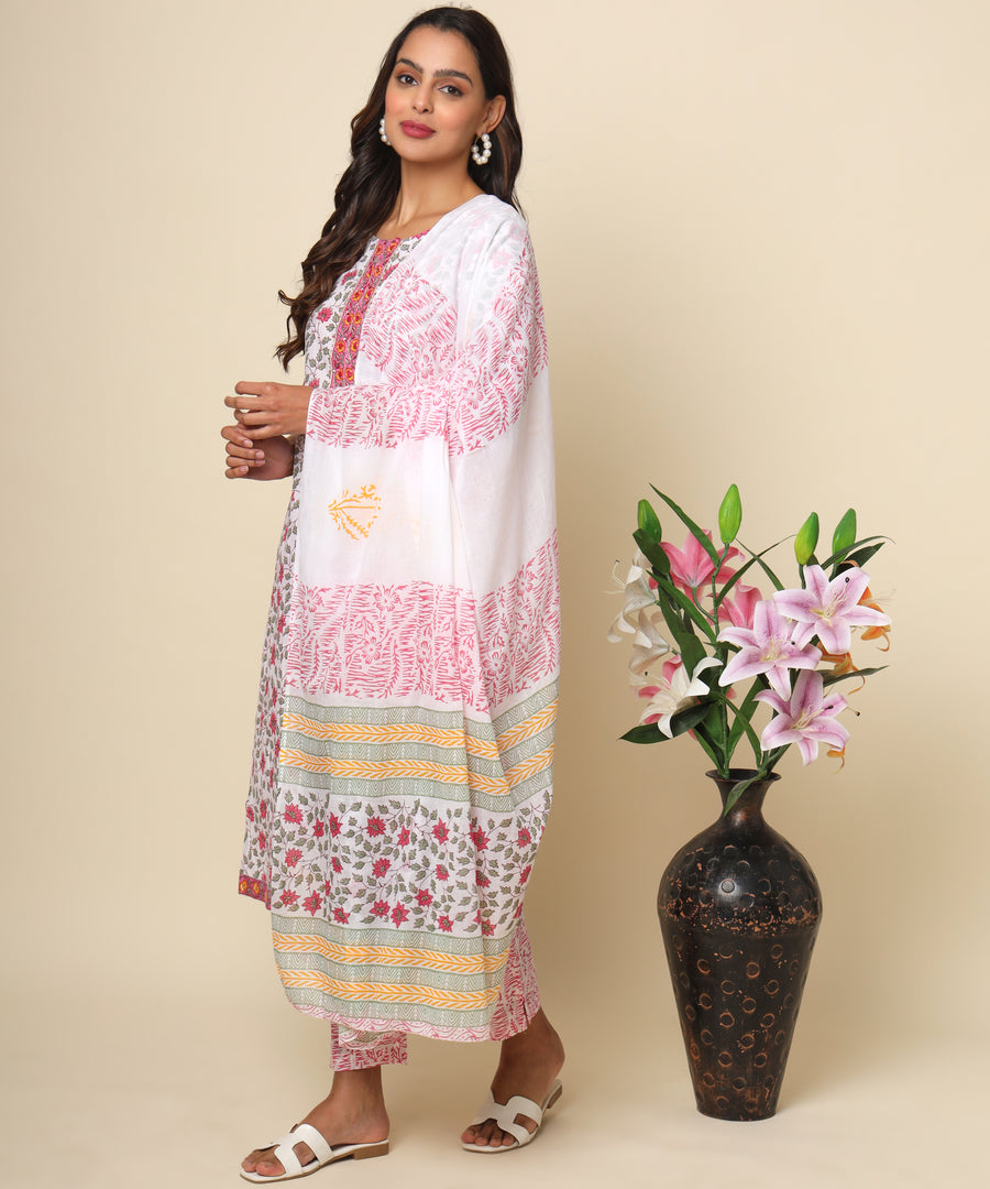 Jaipuri Cotton Kurta with Vibrant Print