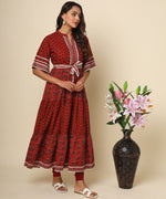 Load image into Gallery viewer, Jaipuri Cotton Floral Print Long Dress
