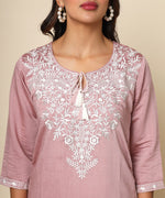 Load image into Gallery viewer, Russian Silk Kurta with Delicate Silver Threadwork
