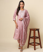 Load image into Gallery viewer, Russian Silk Kurta with Delicate Silver Threadwork
